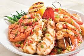 Grilled Lobster, Shrimp, and Salmon