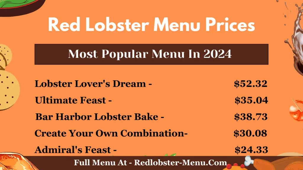 Top Red Lobster Menu Items List